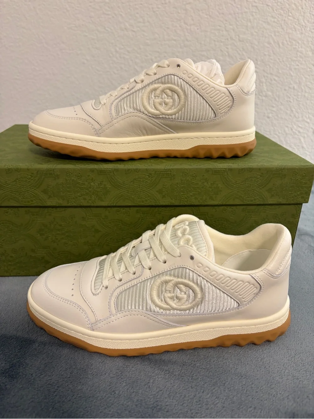 Brand New Women’s Gucci MAC80 Embroidered Sneakers ‘White Gum’ Sz 35 (US 5) - Picture 5 of 9